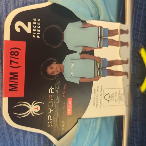M 7/8 SPYDER 2 Pcs Swim Set Boys Size 7/8 - Picture 3 of 4